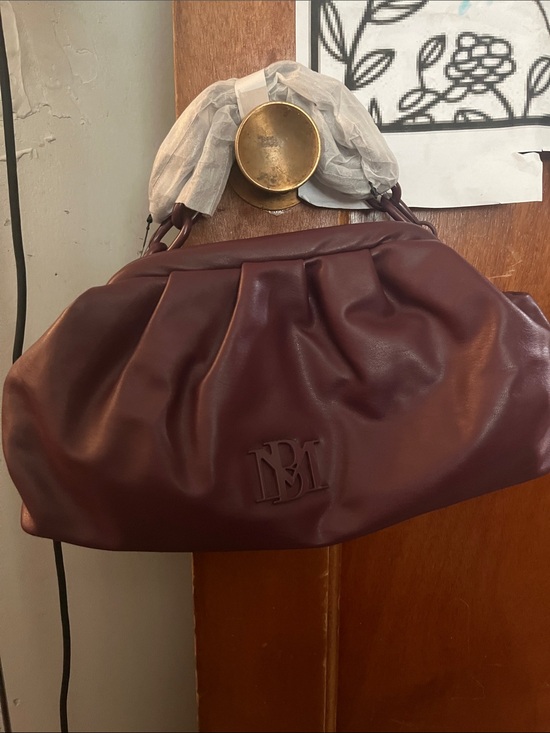 Badgley Mischka Handbags - NWT Badgley Mischka Plum Leather Logo Shoulder Bag